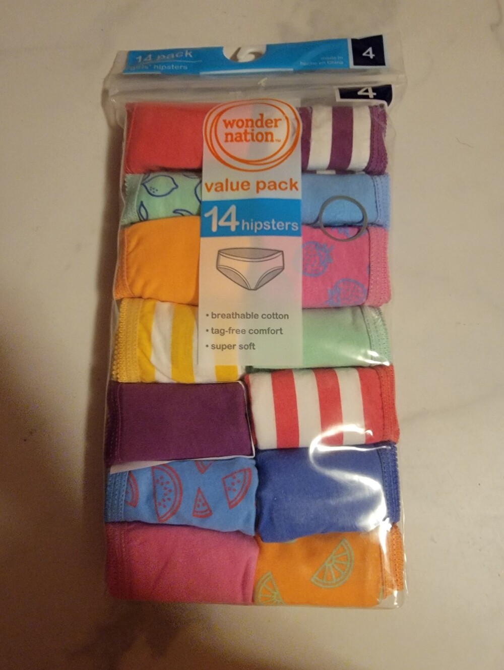 wonder nation Multicolor 14-Pack Girls HipstervBriefs Value Pack
